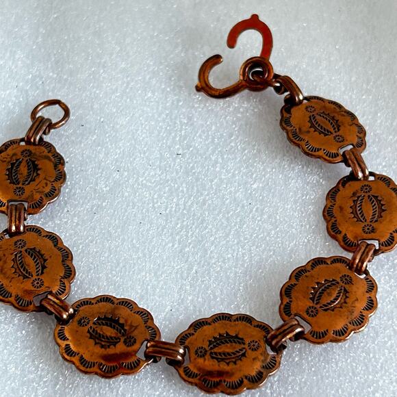 Copper Southwest Style Medallion Link Bracelet - Picture 8 of 12